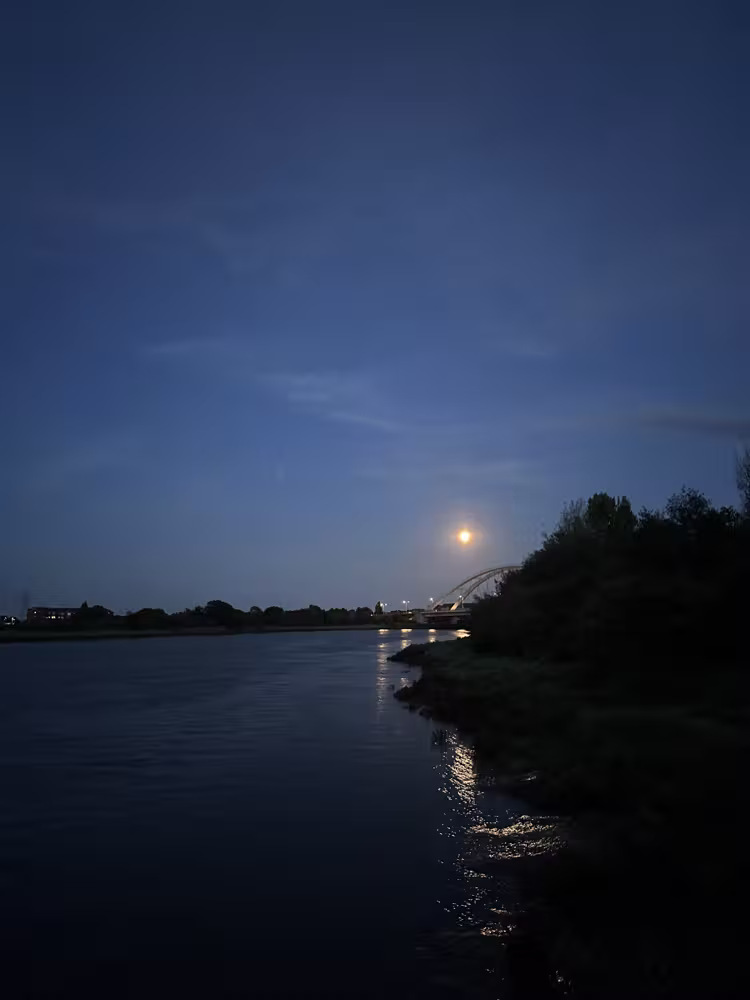 Moon over the river