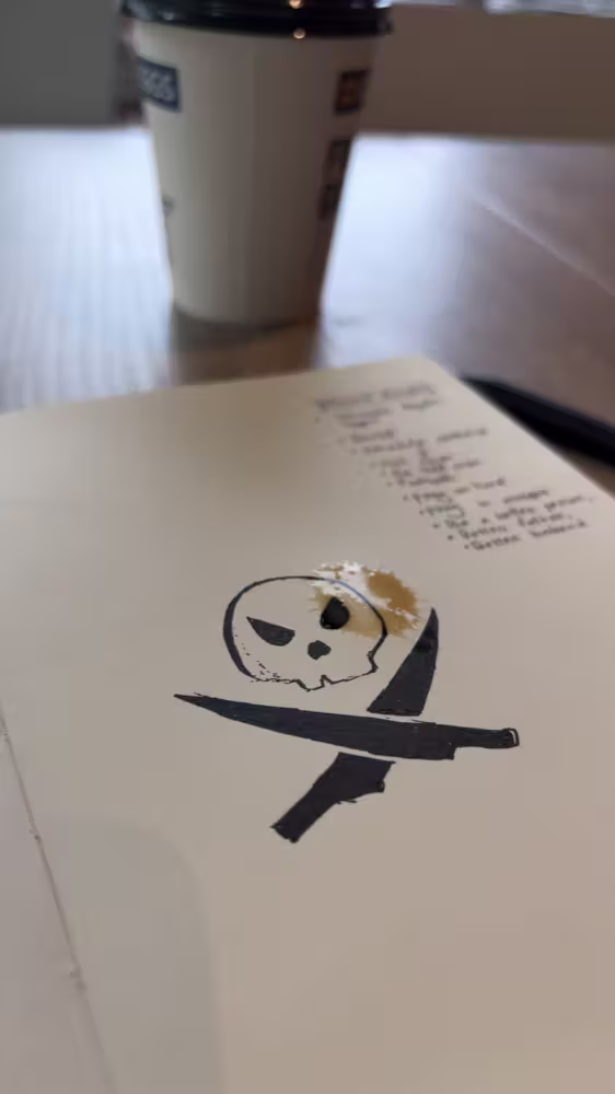Coffee and a sketchbook doodle
