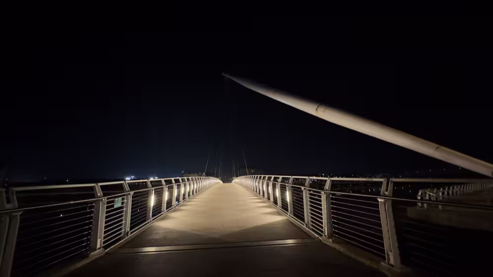 Footbridge at night
