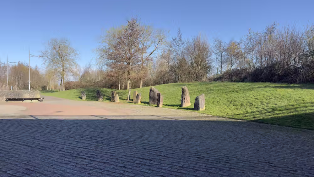 Standing stones on a green
