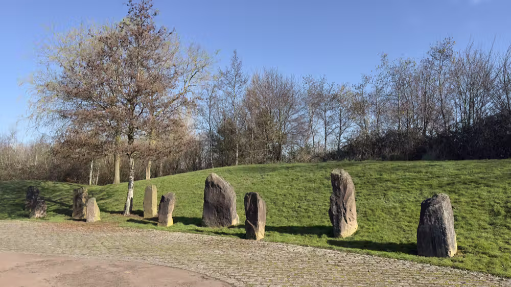 Standing stones on a green
