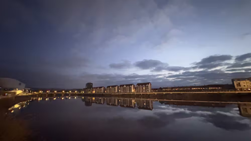 River reflections at night