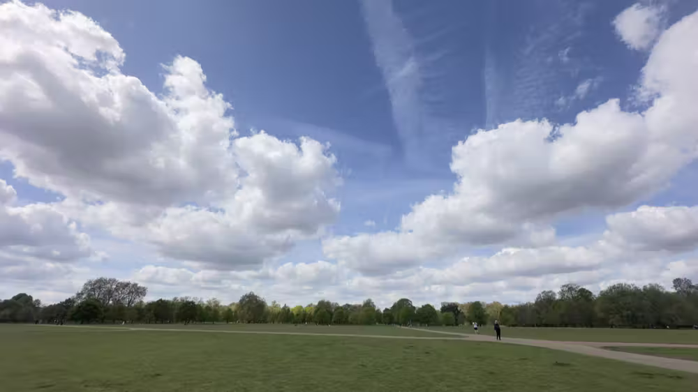 Big clouds over a park