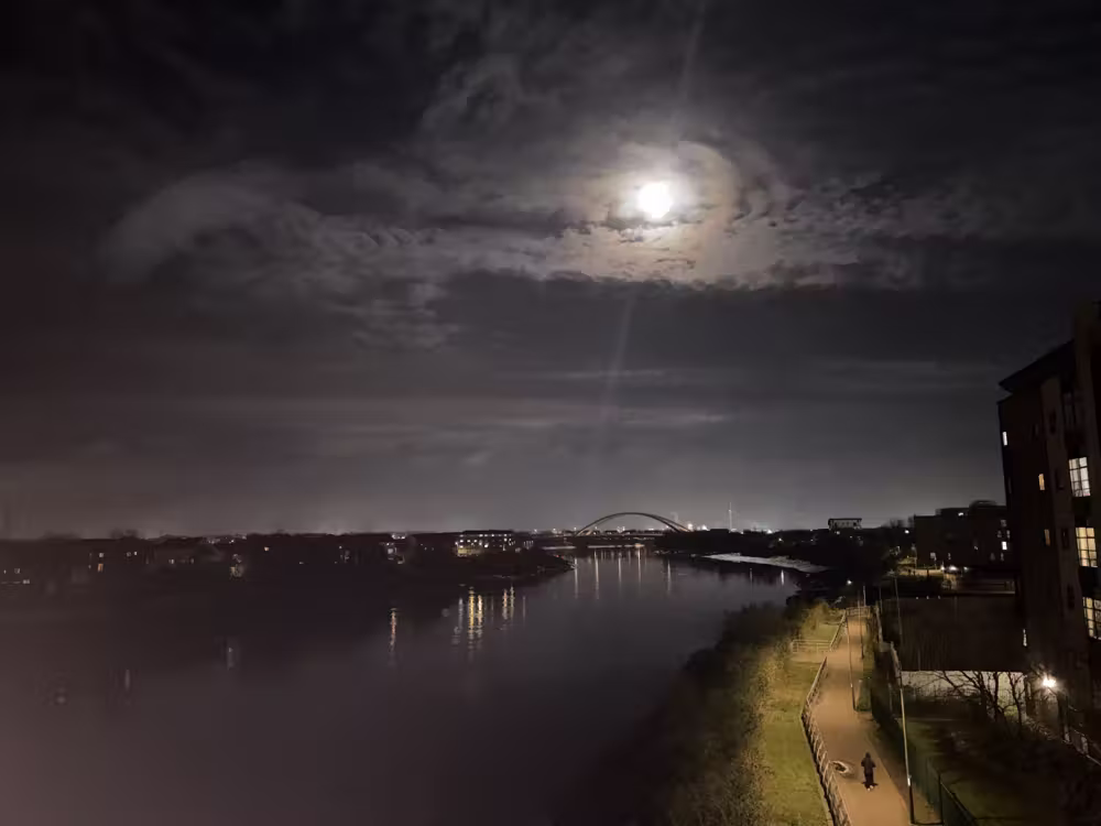 Moon over the river