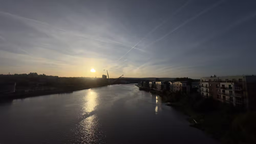 Sunset over the river