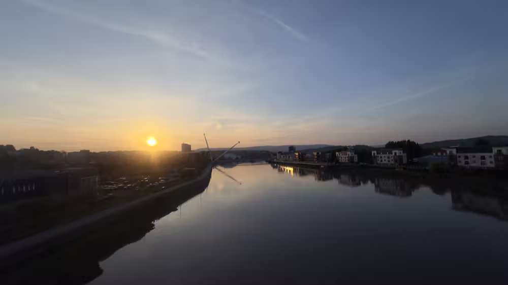 Sunset over the river