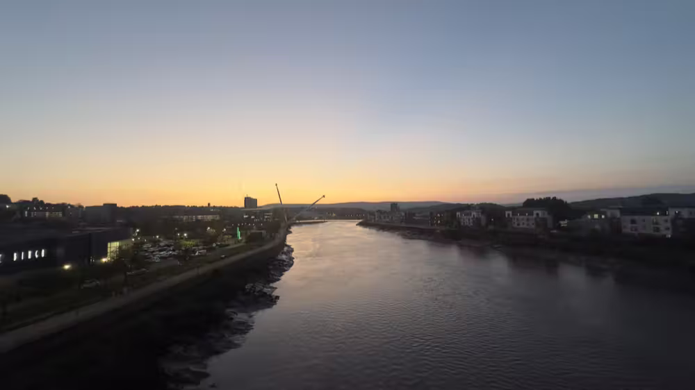 Dusk over the river