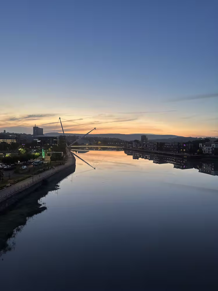 Dusk reflected in the river