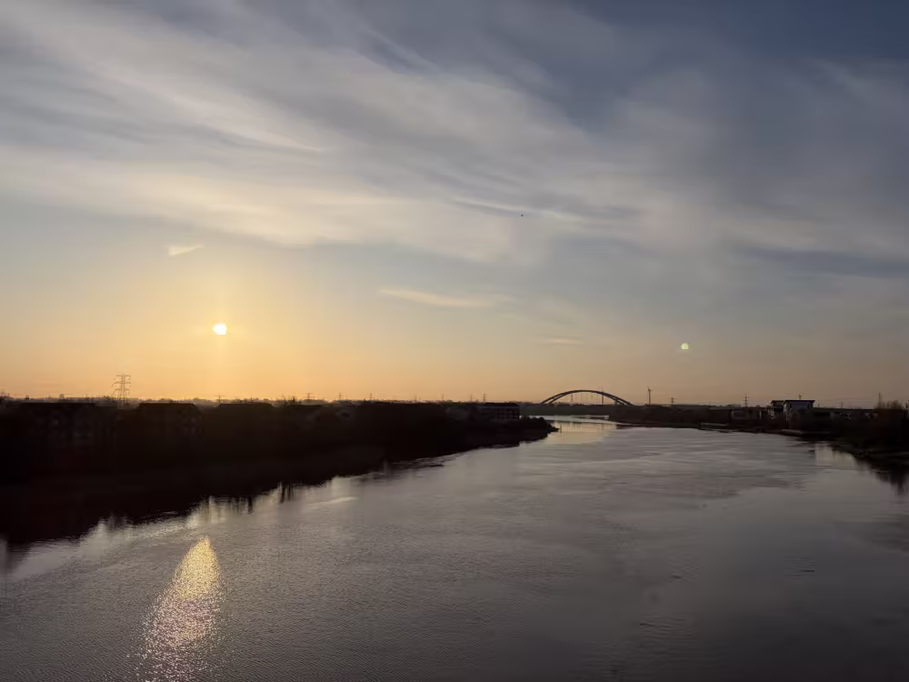 Sunset over the river