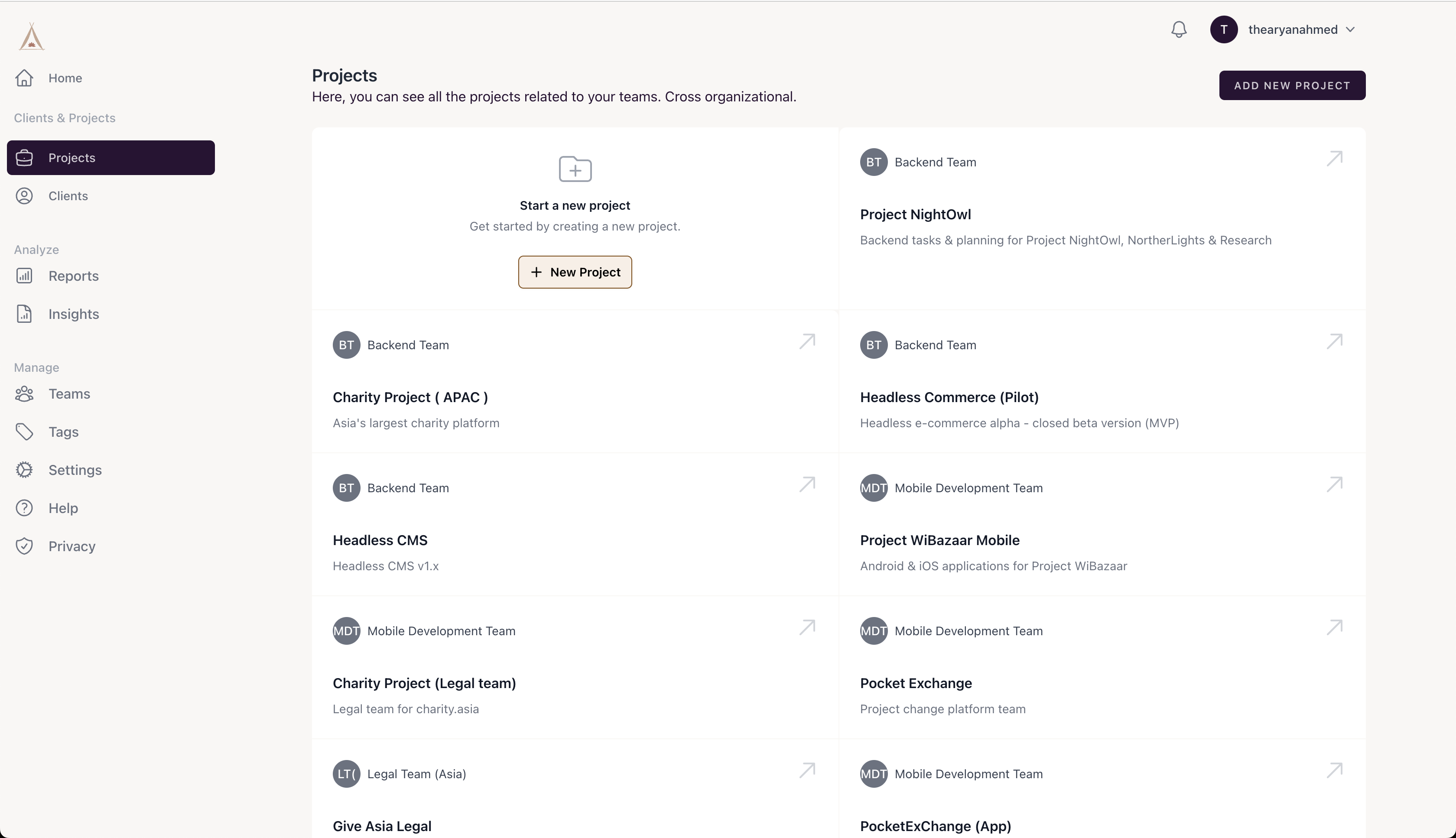 Projects overview